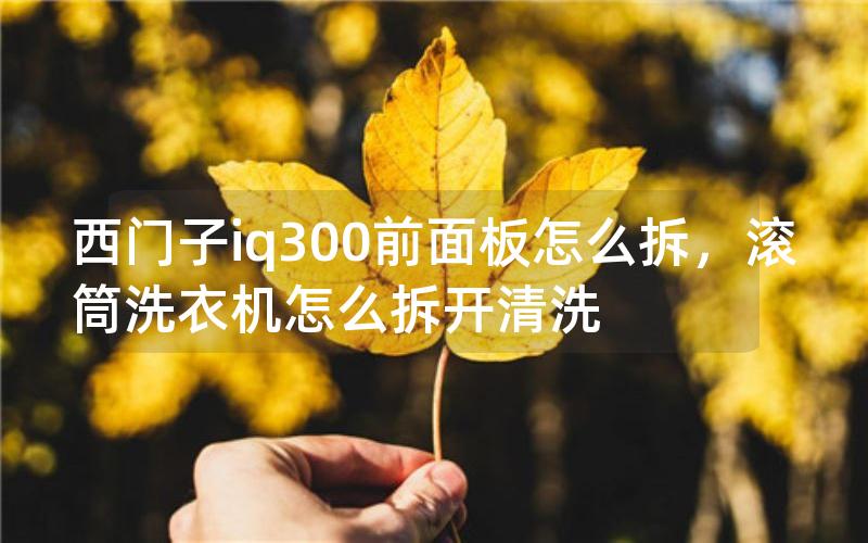 西门子iq300前面板怎么拆，滚筒洗衣机怎么拆开清洗