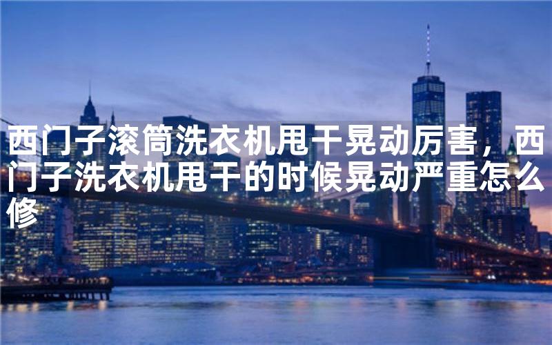 西门子滚筒洗衣机甩干晃动厉害，西门子洗衣机甩干的时候晃动严重怎么修